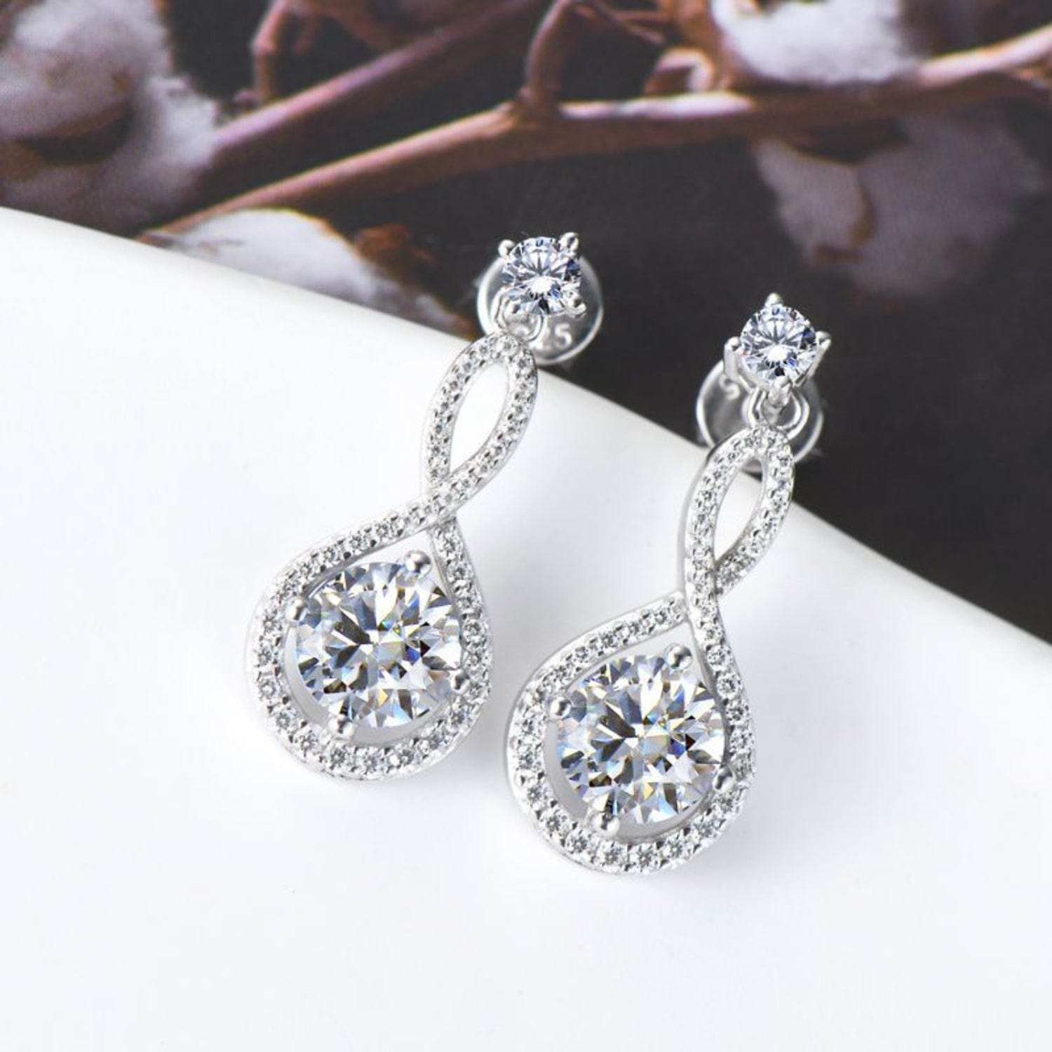 1 Carat Moissanite 925 Sterling Silver Earrings - Trendsi - Flyclothing LLC