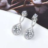 1 Carat Moissanite 925 Sterling Silver Earrings - Trendsi - Flyclothing LLC