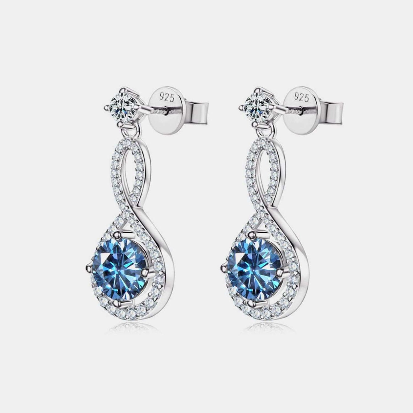 1 Carat Moissanite 925 Sterling Silver Earrings - Trendsi - Flyclothing LLC