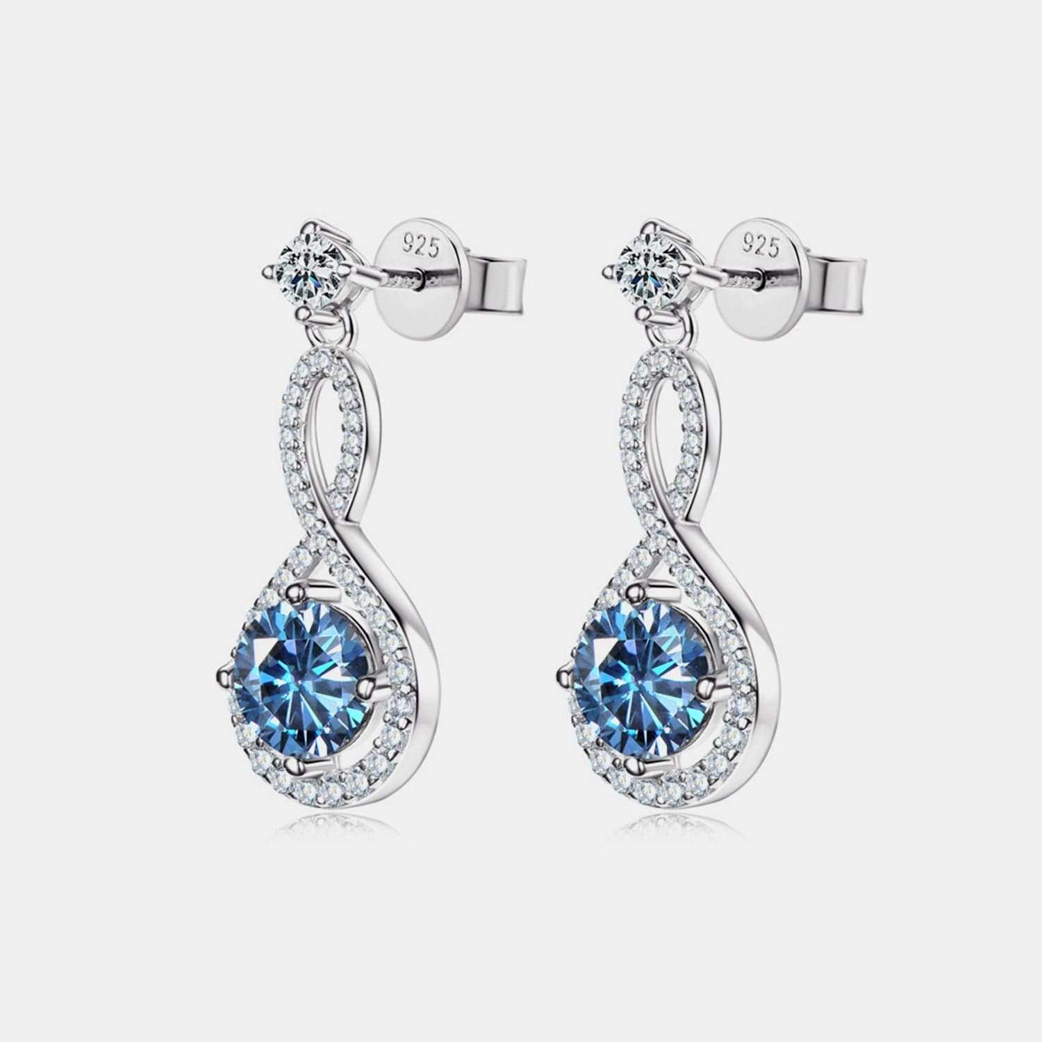 1 Carat Moissanite 925 Sterling Silver Earrings - Trendsi - Flyclothing LLC