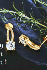 1 Carat Moissanite 925 Sterling Silver Earrings - Trendsi - Flyclothing LLC