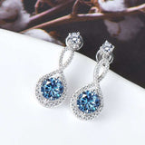 1 Carat Moissanite 925 Sterling Silver Earrings - Trendsi - Flyclothing LLC