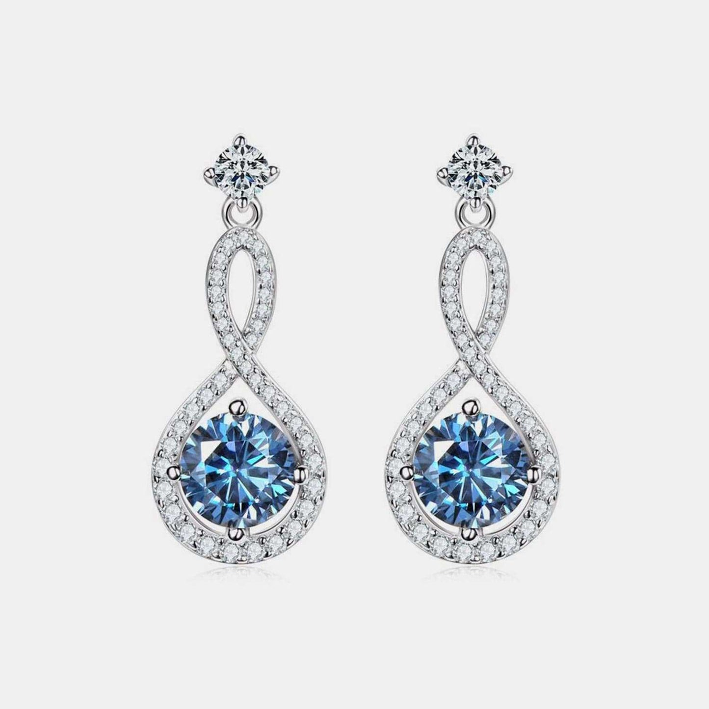 1 Carat Moissanite 925 Sterling Silver Earrings - Trendsi - Flyclothing LLC