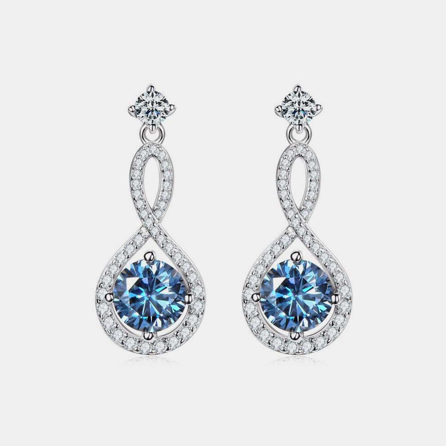 1 Carat Moissanite 925 Sterling Silver Earrings - Trendsi - Flyclothing LLC
