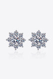 1 Carat Moissanite 925 Sterling Silver Flower Earrings - Trendsi