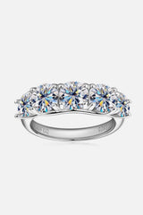 1 Carat Moissanite 925 Sterling Silver Half-Eternity Ring - Trendsi - Flyclothing LLC