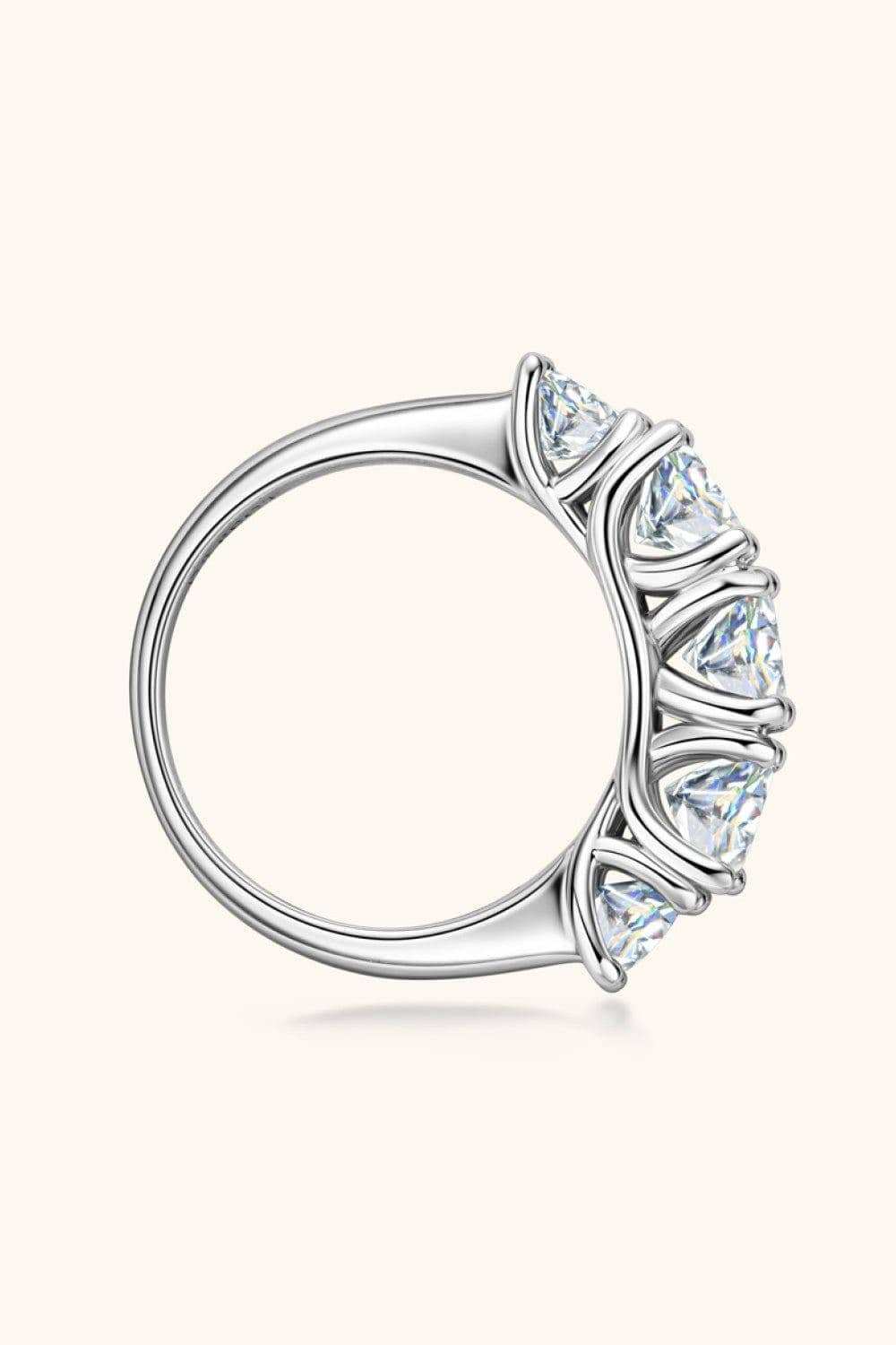 1 Carat Moissanite 925 Sterling Silver Half-Eternity Ring - Trendsi - Flyclothing LLC