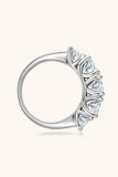 1 Carat Moissanite 925 Sterling Silver Half-Eternity Ring - Trendsi