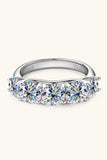 1 Carat Moissanite 925 Sterling Silver Half-Eternity Ring - Trendsi