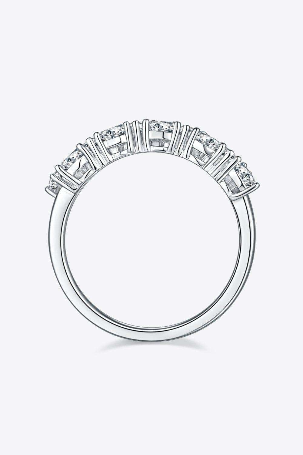 1 Carat Moissanite 925 Sterling Silver Half-Eternity Ring - Trendsi - Flyclothing LLC