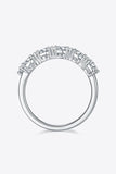 1 Carat Moissanite 925 Sterling Silver Half-Eternity Ring - Trendsi