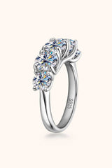 1 Carat Moissanite 925 Sterling Silver Half-Eternity Ring - Trendsi - Flyclothing LLC