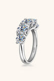 1 Carat Moissanite 925 Sterling Silver Half-Eternity Ring - Trendsi
