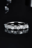 1 Carat Moissanite 925 Sterling Silver Half-Eternity Ring - Trendsi