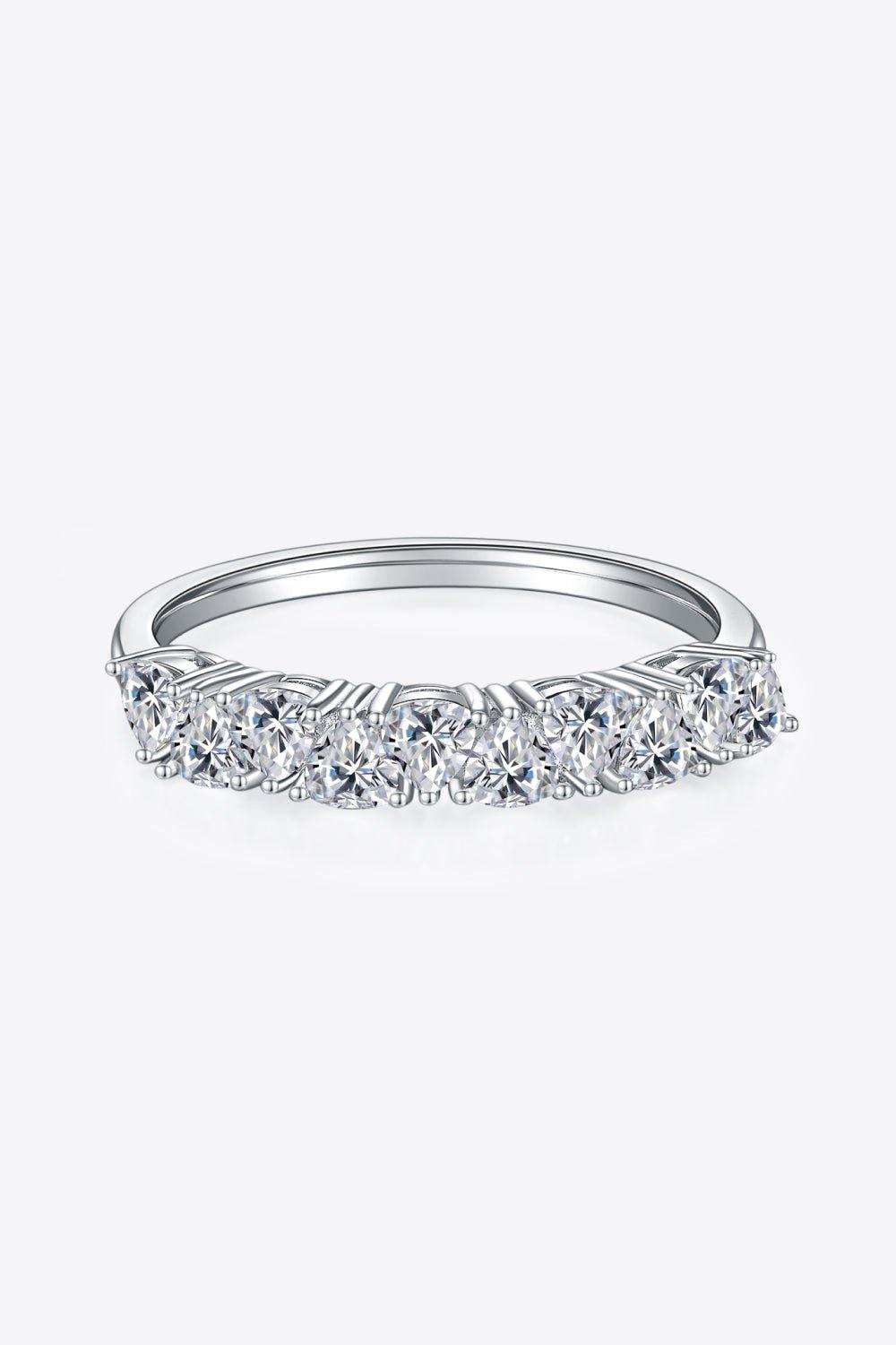 1 Carat Moissanite 925 Sterling Silver Half-Eternity Ring - Trendsi - Flyclothing LLC