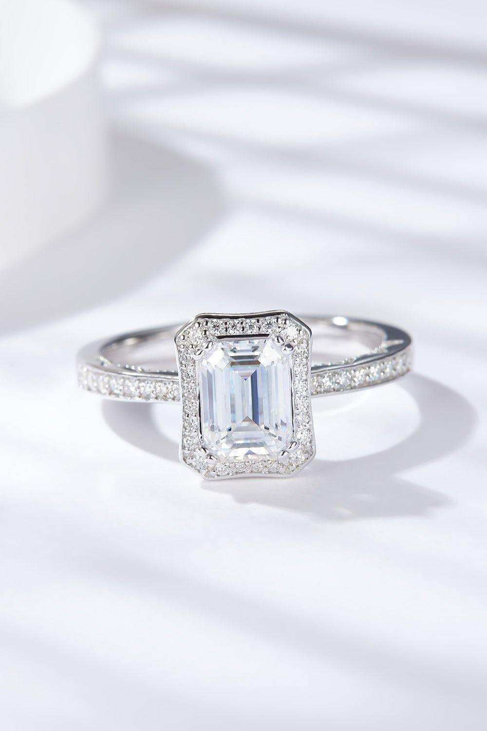 1 Carat Moissanite 925 Sterling Silver Halo Ring - Trendsi - Flyclothing LLC