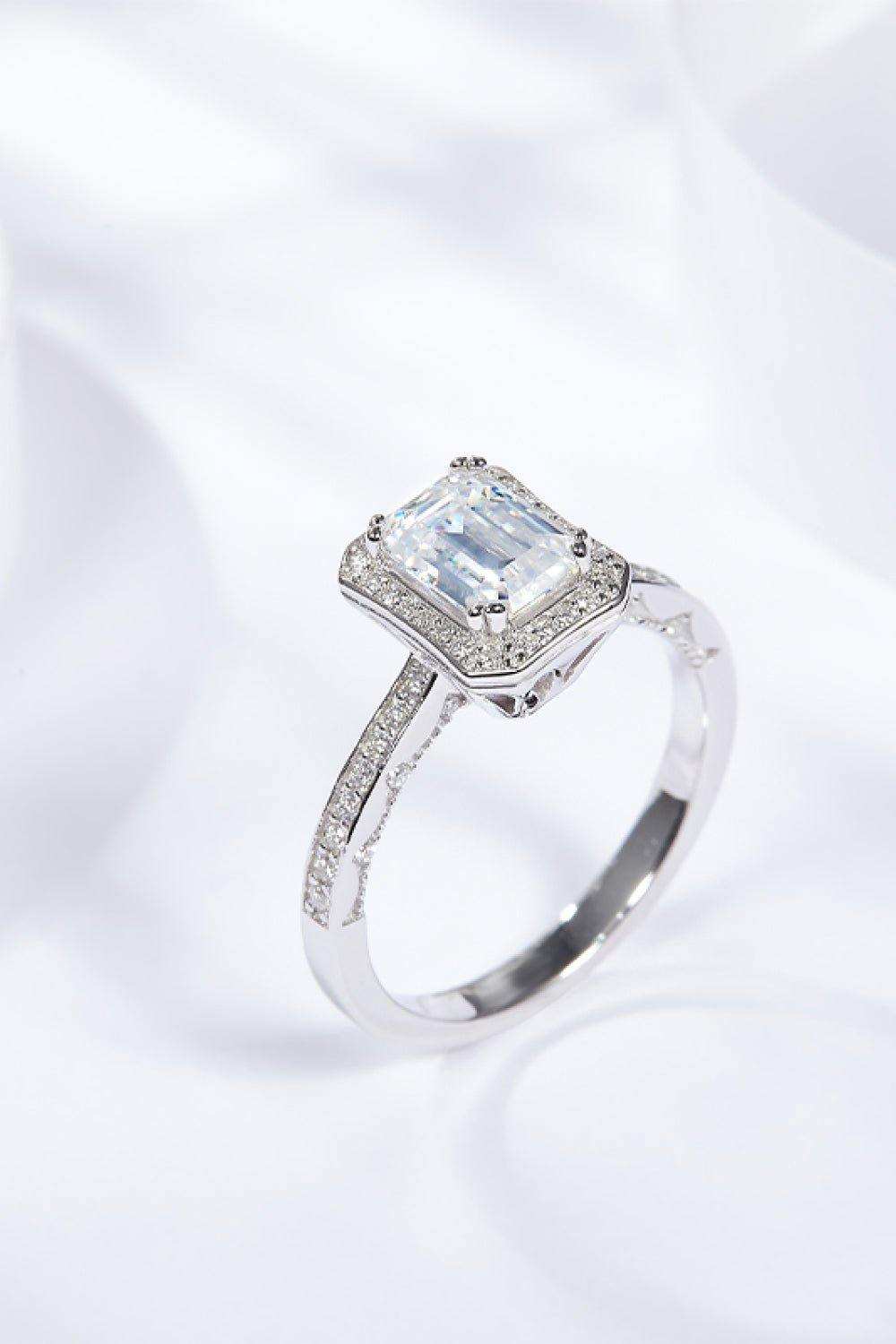 1 Carat Moissanite 925 Sterling Silver Halo Ring - Trendsi - Flyclothing LLC