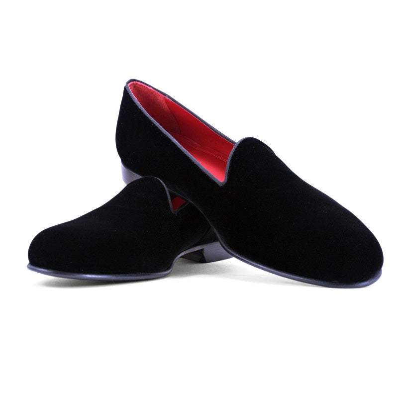10-102-BLK VELVET TUX Shoe, Black - Zelli Italia - Flyclothing LLC