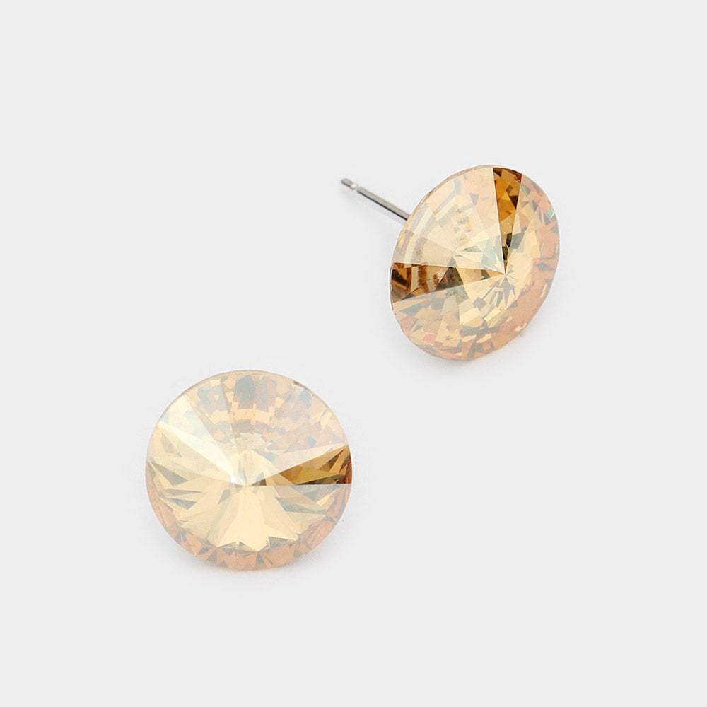 10 mm Round Crystal Stud Earrings - Madeline Love - Flyclothing LLC