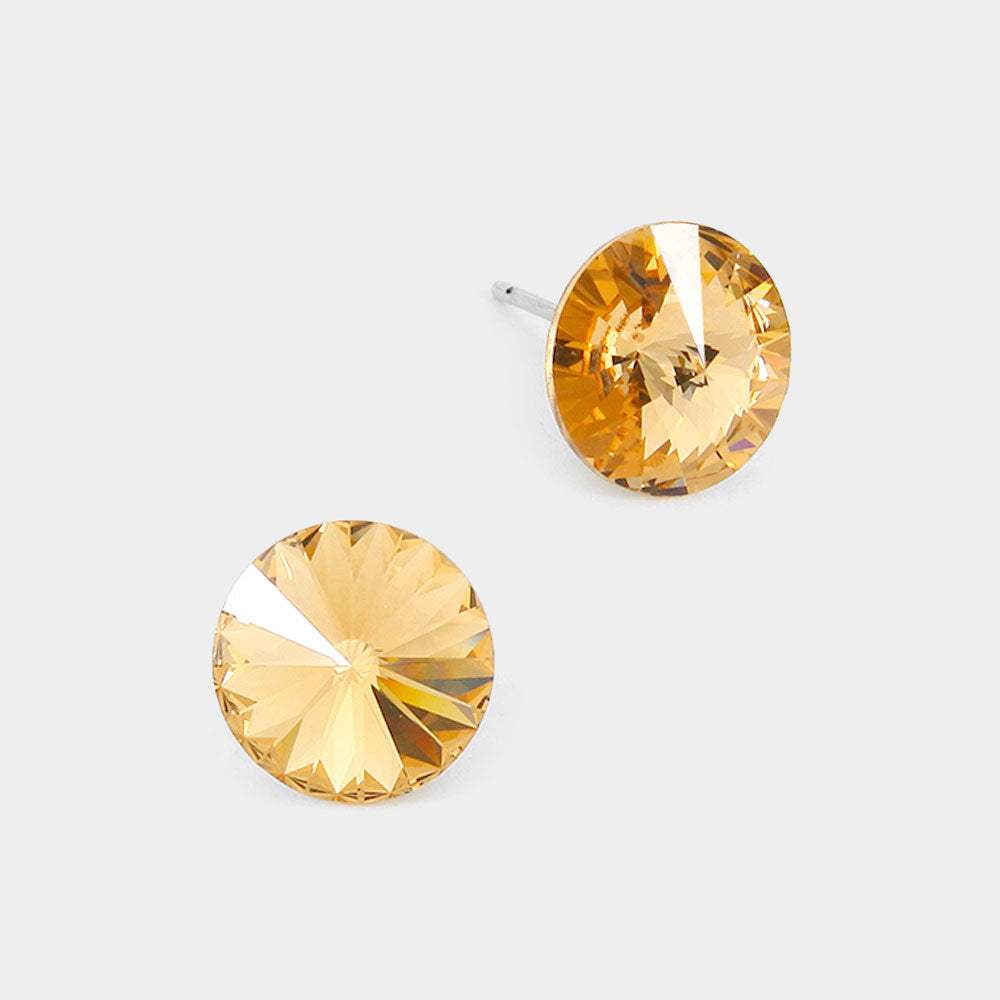 10 mm Round Crystal Stud Earrings - Madeline Love - Flyclothing LLC