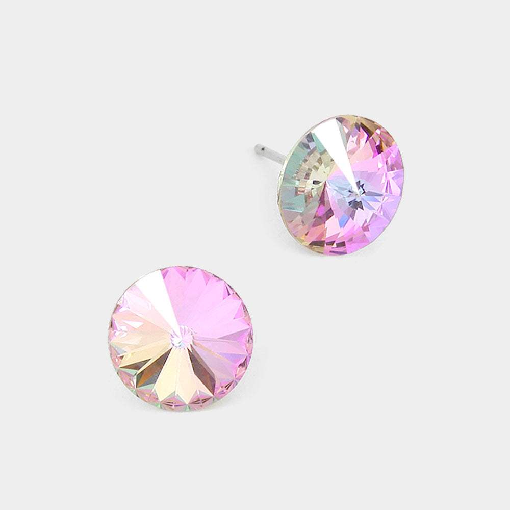10 mm Round Crystal Stud Earrings - Madeline Love - Flyclothing LLC