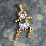 LOA1381 - Gold Plating Brass Pendant with AAA CZ in Light Amethyst - Alamode - Flyclothing LLC