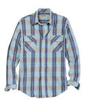 Tin Haul Mens Long Sleeve Snap Vintage Dobby Plaid Western Shirt - TIN HAUL