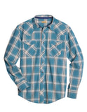 Mens Long Sleeve Snap Windowpane Dobby Western Shirt