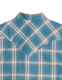 Mens Long Sleeve Snap Windowpane Dobby Western Shirt
