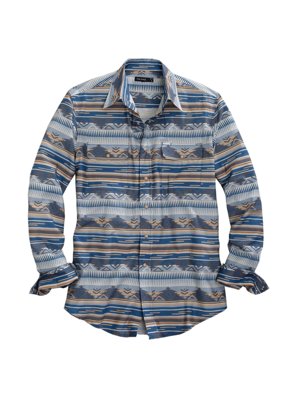 Tin Haul Mens Long Sleeve Snap Serape Aztec Print Western Shirt - Tin Haul - Flyclothing LLC