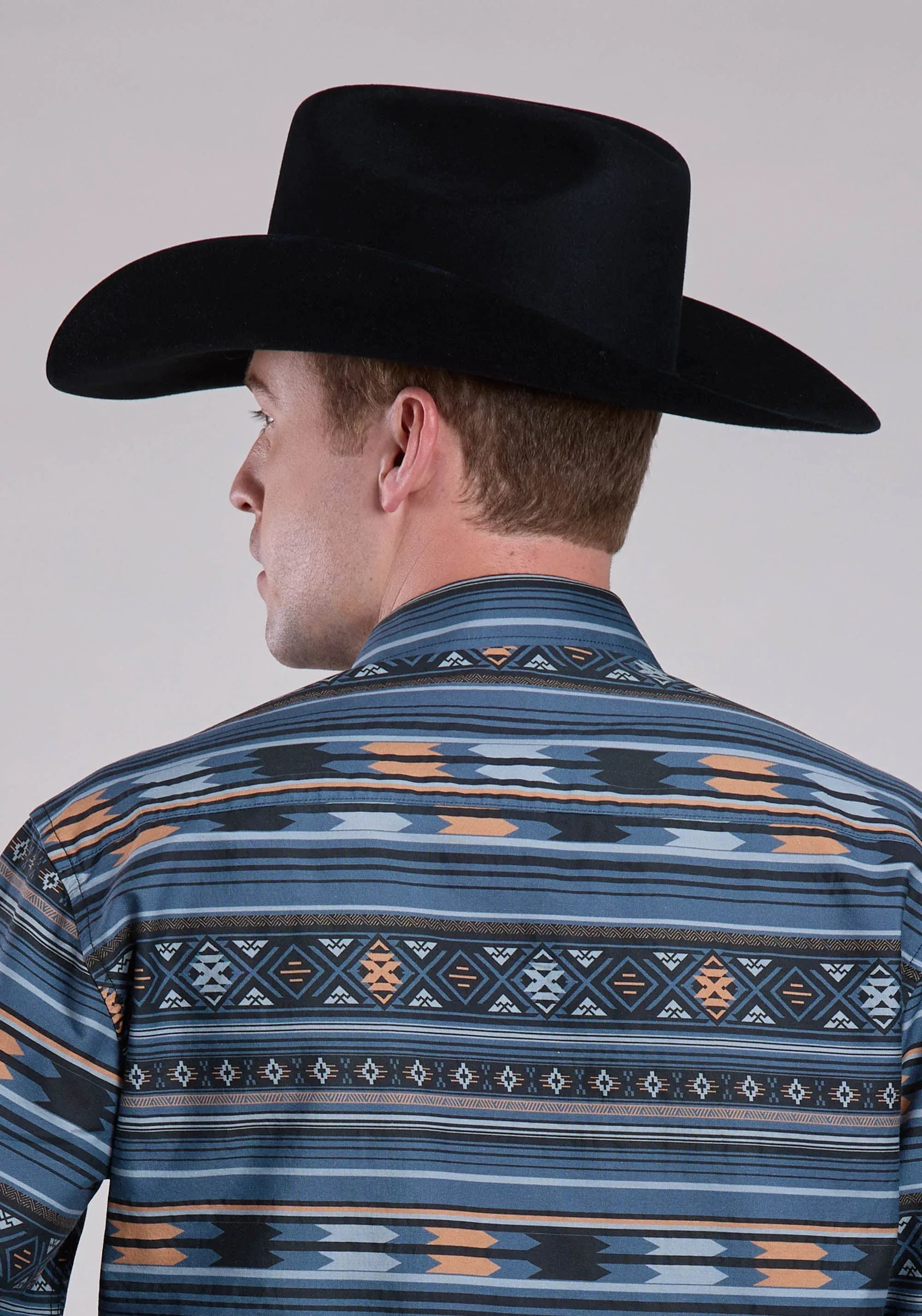 Tin Haul Mens Long Sleeve Snap Horizontal Aztec Print Western Shirt - Tin Haul - Flyclothing LLC