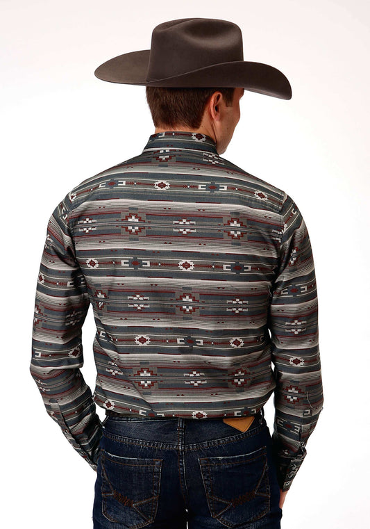Tin Haul Mens Long Sleeve Snap Aztec Serape Western Shirt - Tin Haul - Flyclothing LLC