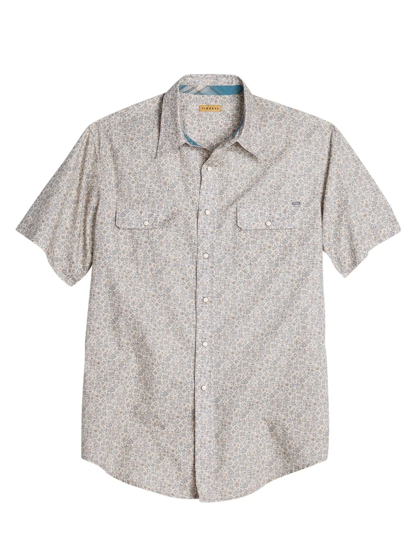 Mens Short Sleeve Snap Hierographics Print Western Shirt - Tin Haul - Flyclothing LLC