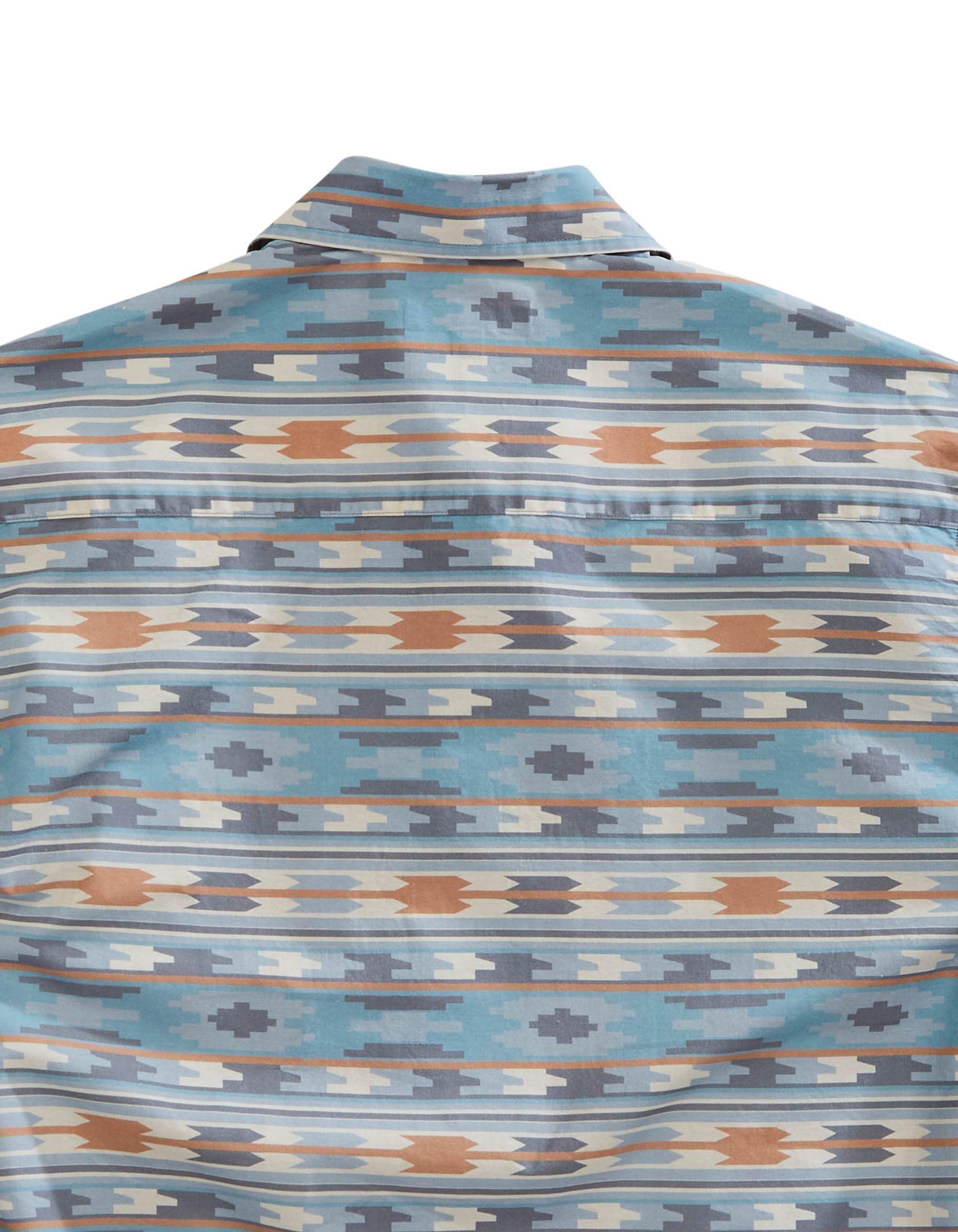 Tin Haul Mens Short Sleeve Snap Ghost Aztec Western Shirt - TIN HAUL - Flyclothing LLC
