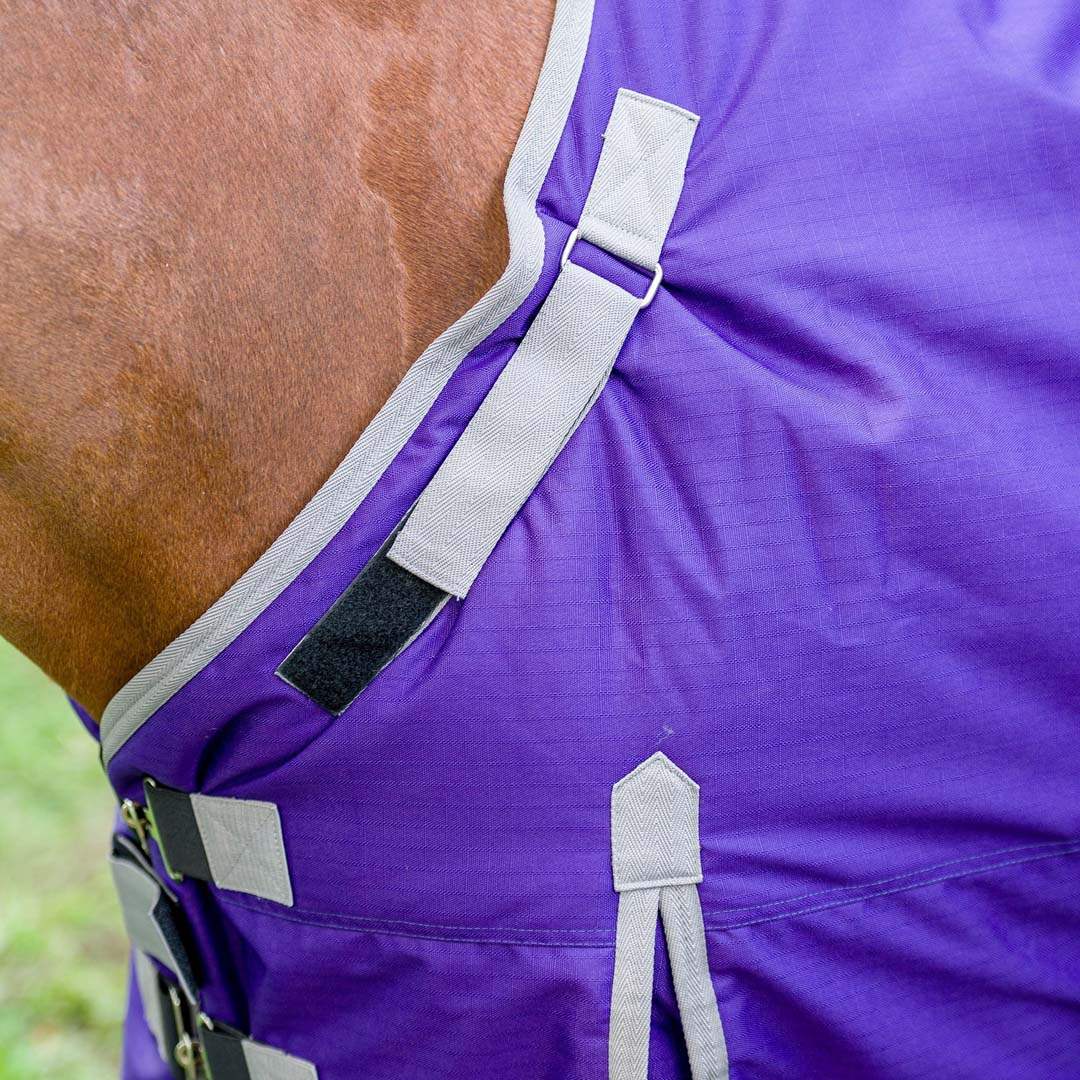 TuffRider Comfy-Fit Medium Weight Standard Neck Ripstop Turnout Blanket w/ Adjustable Neck Opening- 1200D, 200 GSM - Breeches.com - Flyclothing LLC