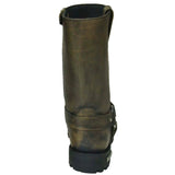 Brown Harness - Mens Motorcycle Biker Leather Boots - Unik Just for Bikers - Flyclothing LLC