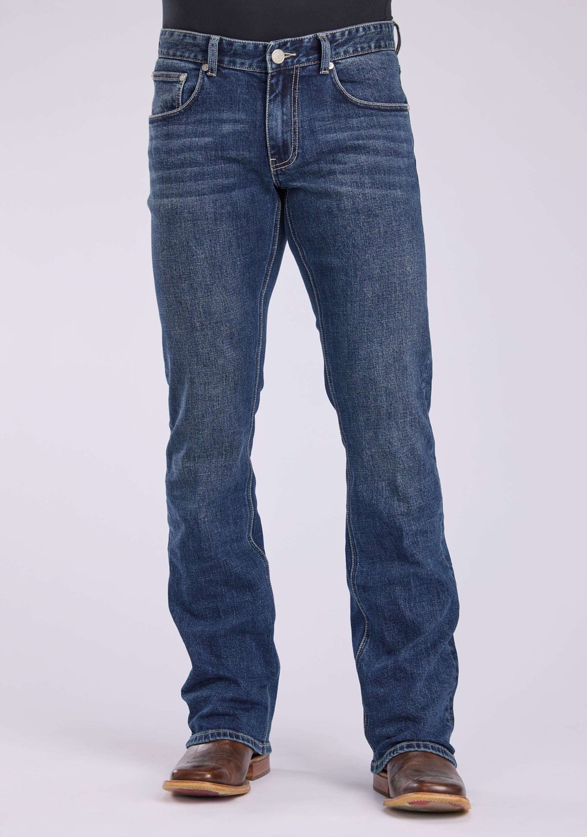 Tin Haul Mens 2 Tone Embroidered "v" Back Pocket Button Jeans - Tin Haul - Flyclothing LLC