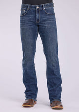 Tin Haul Mens 2 Tone Embroidered "v" Back Pocket Button Jeans - Tin Haul - Flyclothing LLC