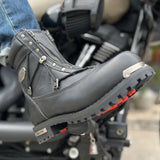 Warpath - Mens Motorcycle Biker Leather Boots