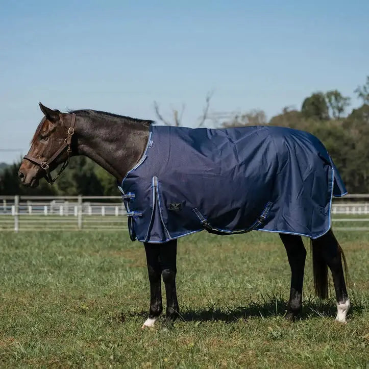 TuffRider Comfy Fit 1200 D RipStop Waterproof/Breathable Comfy Winter Turnout Blanket Medium Weight 200 GSM Standard Neck W/Adjustable Neck - Single Sheet - Breeches.com - Flyclothing LLC