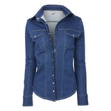 TuffRider Cody Ladies Western Denim Shirt with Covered Zip Closure and Decorative Pearl Snaps - Breeches.com - Flyclothing LLC