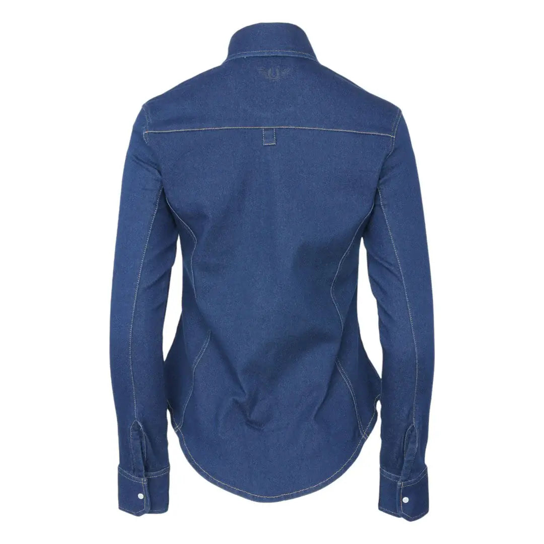 TuffRider Cody Ladies Western Denim Shirt with Covered Zip Closure and Decorative Pearl Snaps - Breeches.com - Flyclothing LLC