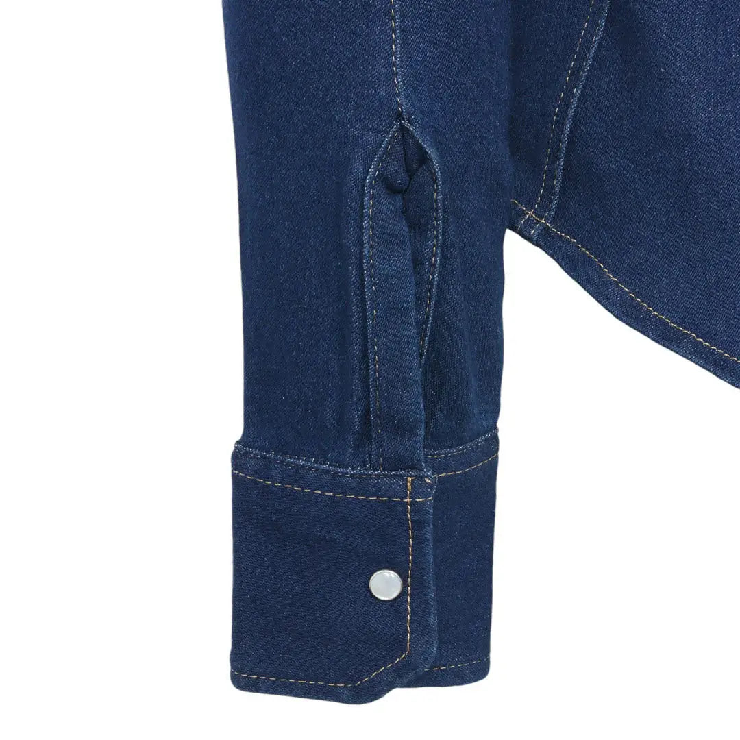 TuffRider Cody Ladies Western Denim Shirt with Covered Zip Closure and Decorative Pearl Snaps - Breeches.com - Flyclothing LLC
