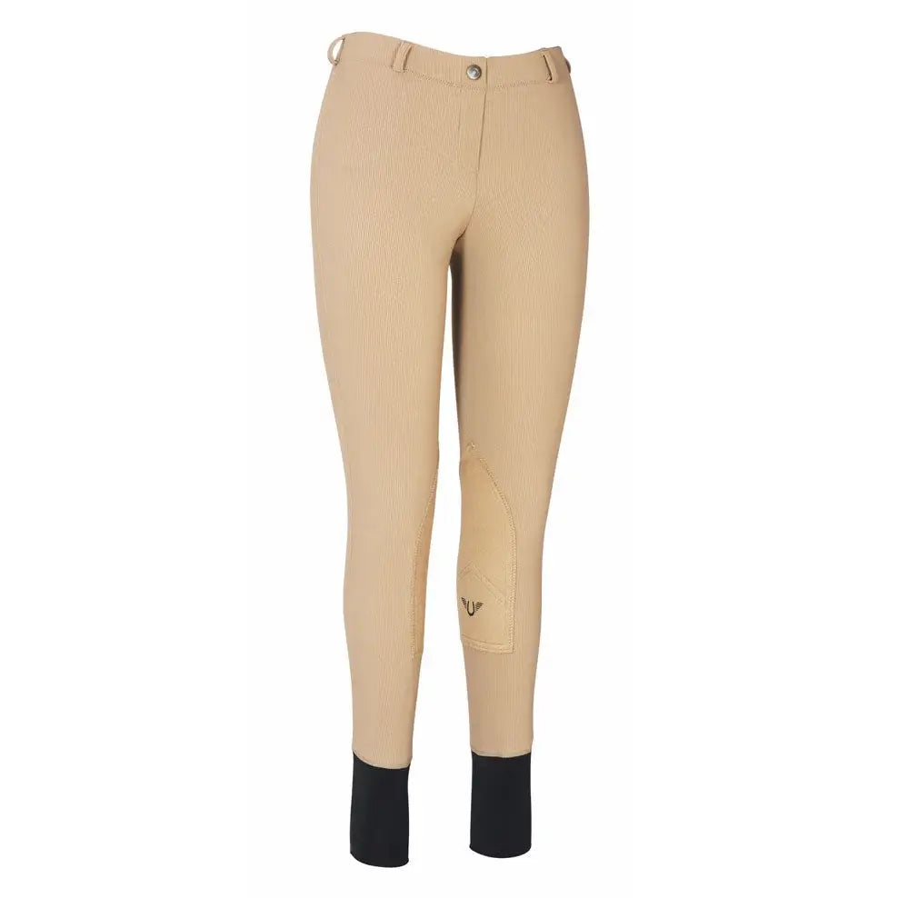 TuffRider Ladies Ribb Lowrise Pull-On Knee Patch Breeches - Breeches.com - Flyclothing LLC