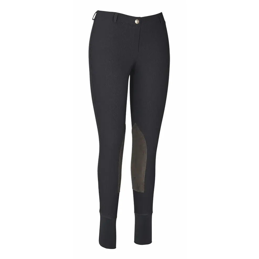 TuffRider Ladies Ribb Lowrise Pull-On Knee Patch Breeches - Breeches.com - Flyclothing LLC