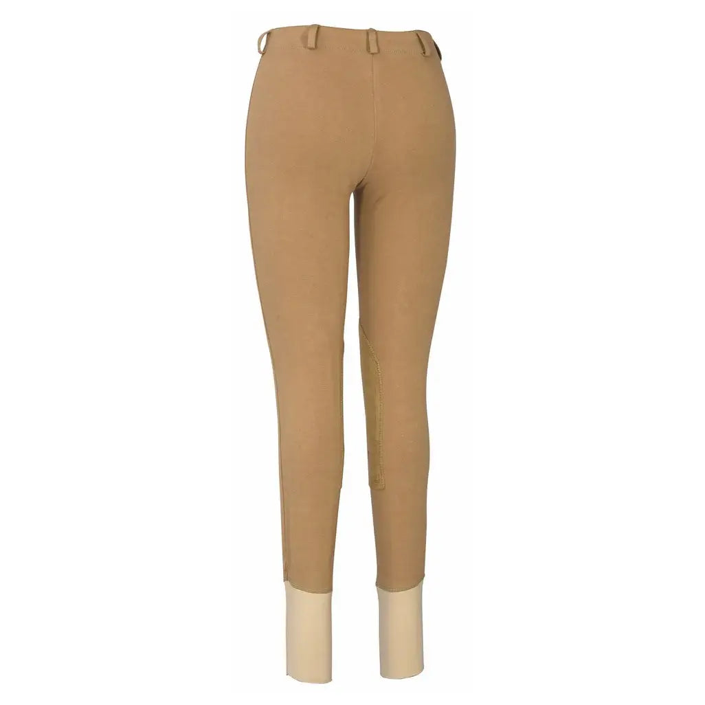 TuffRider Ladies Cotton Lowrise Pull-On Knee Patch Breeches - Breeches.com - Flyclothing LLC