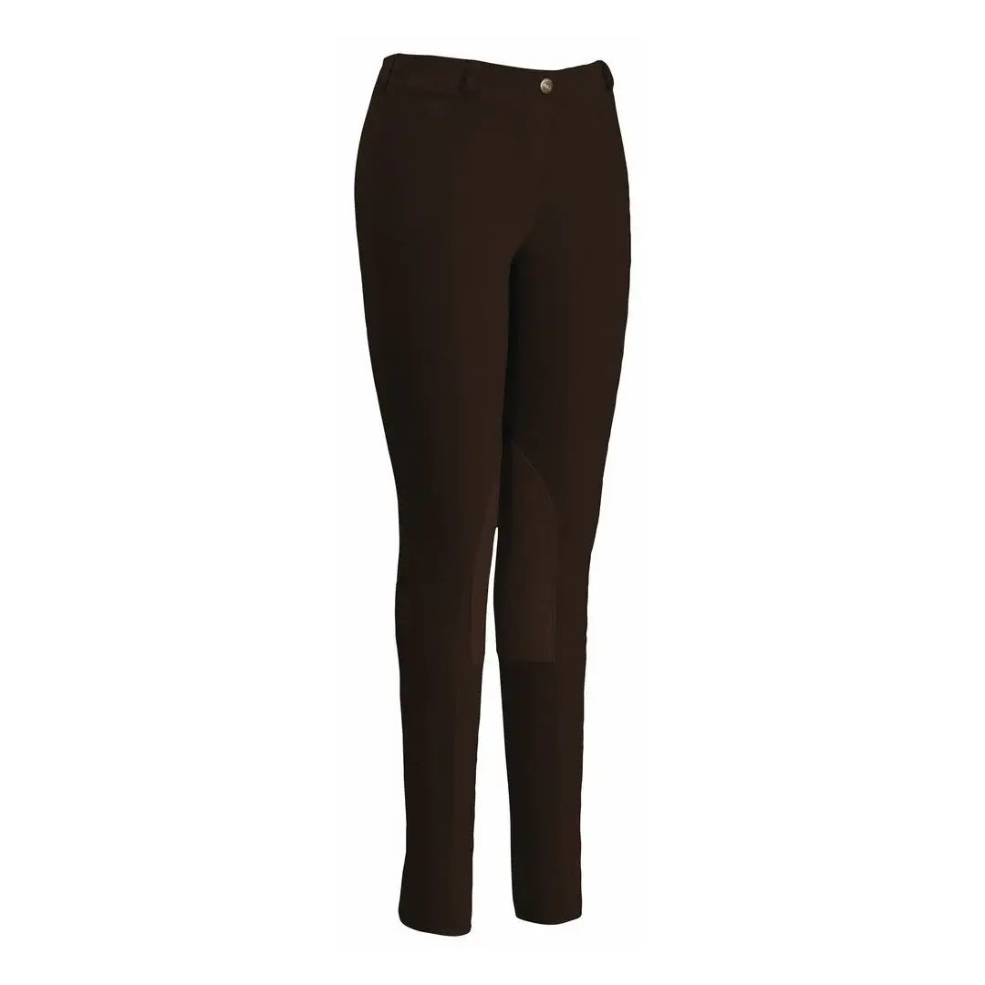 TuffRider Ladies Cotton Lowrise Pull-On Knee Patch Breeches - Breeches.com - Flyclothing LLC