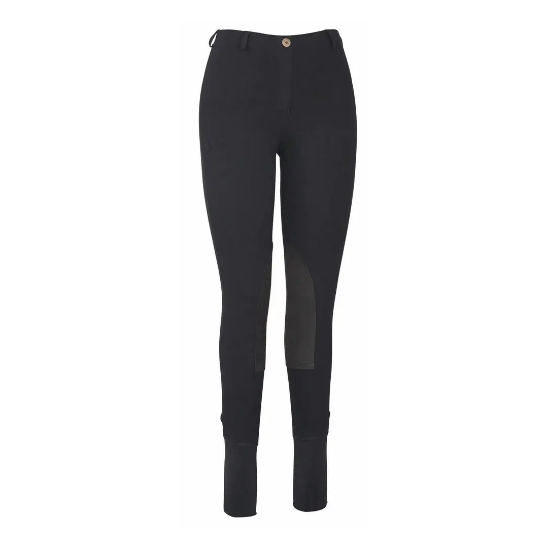 TuffRider Ladies Cotton Lowrise Pull-On Knee Patch Breeches - Breeches.com - Flyclothing LLC