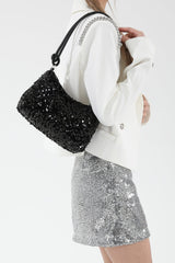Sequin Double Strap Shoulder Bag - Trendsi