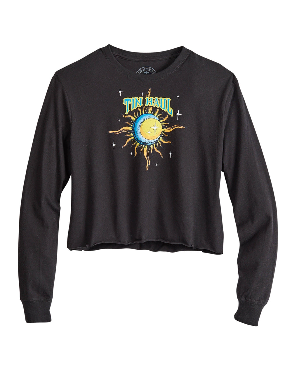 Tin Haul Womens Long Sleeve Tin Haul Night Sun Collide Screen Print T Shirt With Boyfriend Fit - TIN HAUL